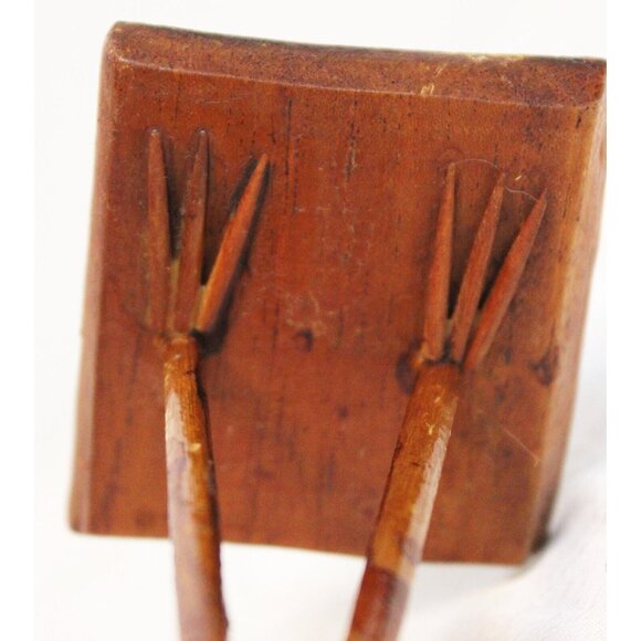 Vtg Hand Carved Drift wood Burl Ostrich Figure 6.5'' Bird Flamingo Heron Egret - Picture 7 of 10